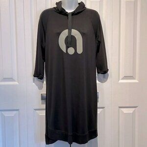 Hyba Charcoal Grey 3 4 Sleeve Hooded Tunic Dress Size S